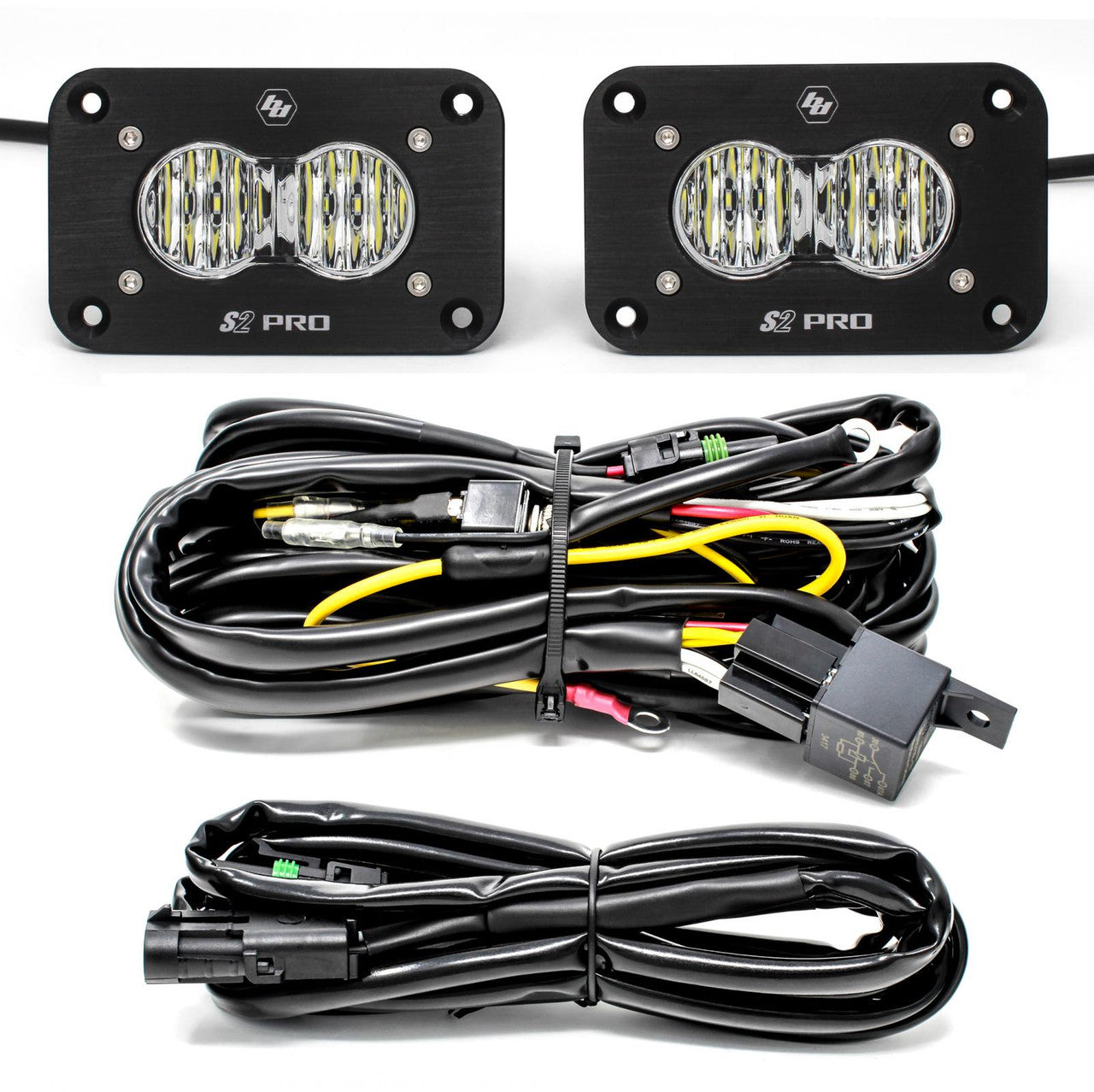 Baja Designs - S2 Pro Black Flush Mount LED Light Pod Reverse Kit - Universal - Jimco Racing Inc