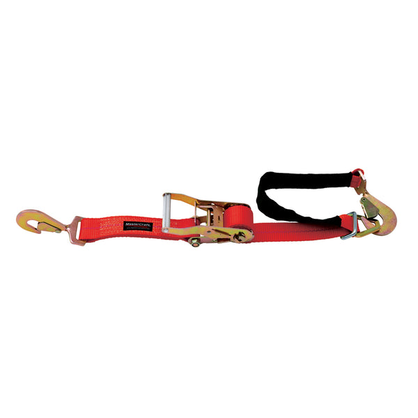 2 x 8' Ratchet Strap with Twisted Snap Hooks & Axle Loop